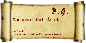 Marschal Gellért névjegykártya
